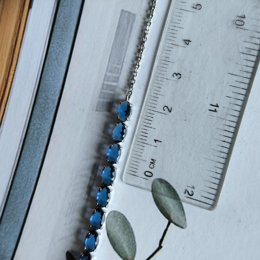 Серебряный браслет с сапфиром nano 4.788ct, вес изделия 4,04 гр (2191483)