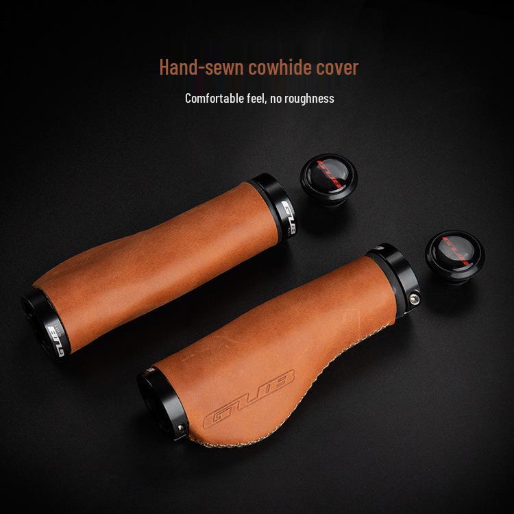 GUB G-611 Ergonomic Cowhide Mountain Bike Handlebar Grips with Bar Ends