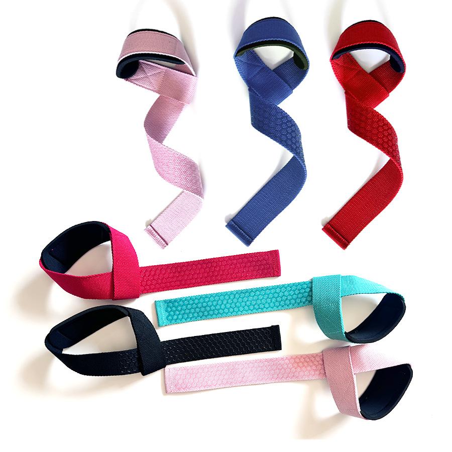 Custom Polyester Weightlifting Wrist Straps with Silicone Anti-Slip for Pull-Ups чёрный