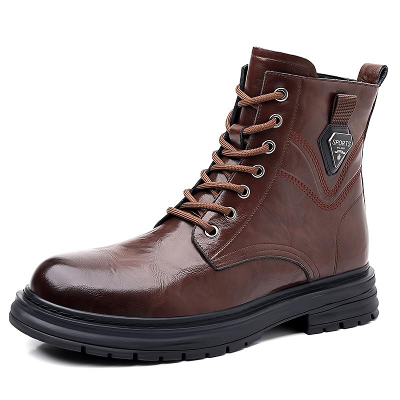 

Модная Высококачественная Брендовая Мужская Кожаная Повседневная Обувь Уличная Рабочая Обувь На Толстой Подошве Износостойкая Мужская Мотоциклетная Обувь Красивая 44 коричневый