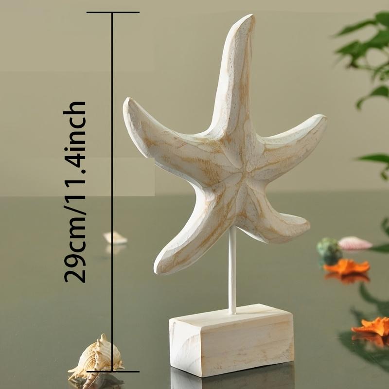 Mediteranean Style Home Decoration Accessories Wooden Crafts Starfish Conch Hippocampus Wood Carving Marine Living Room Decor