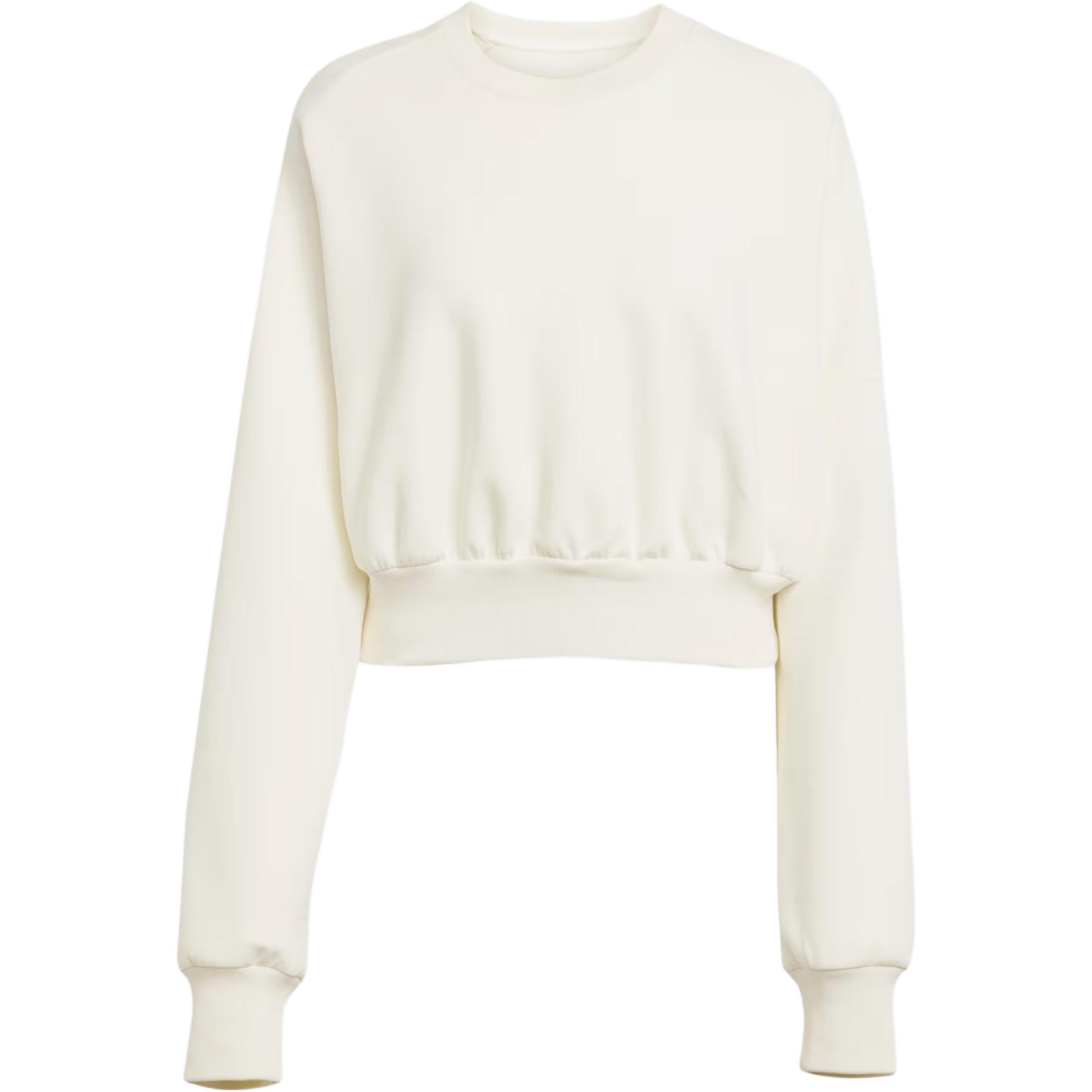 

Adidas Solid Color Round Neck Loose Long Sleeve Sweatshirt Women sweatshirt Off-White JV9893 L