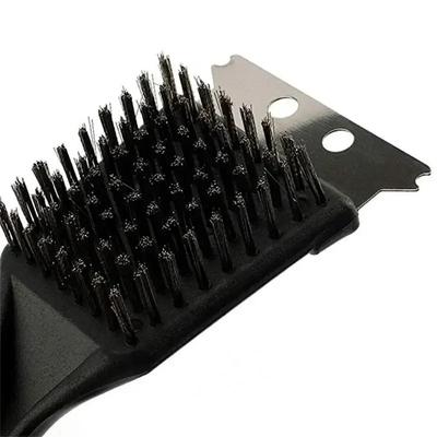 1pc- Stainless Steel Wire Baking Brush Barbecue Stove Cleaning Brush Grill Rack Cleaning Brush Blade Two In One