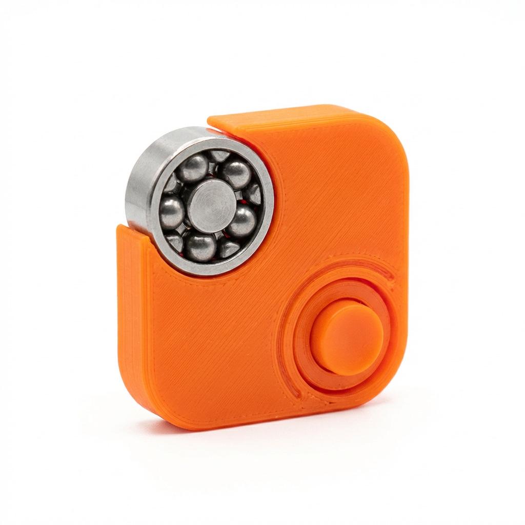 

3D Printed Orange Fidget Spinner Pendant - Creative Office EDC Toy