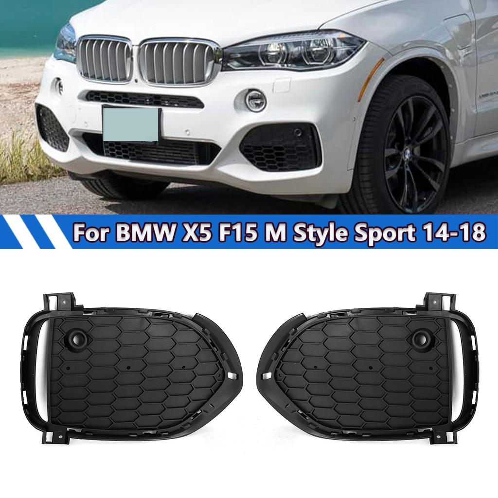 Honeycomb Mesh Fog Light Grille For 2014-2018 BMW X5 F15 xDrive35d 35i 50i M Sport Front Bumper Fog Light Cover Grilles QCYZR1