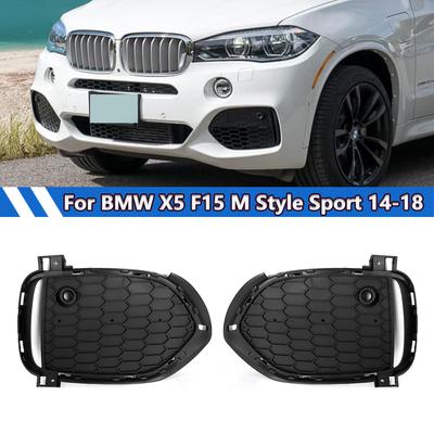 Honeycomb Mesh Fog Light Grille For 2014-2018 BMW X5 F15 xDrive35d  35i 50i M Sport Front Bumper Fog Light Cover Grilles Msyj19 Cwrt0