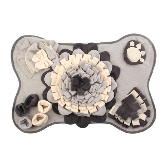 

Pet Slow Food Mat Bone Shaped Scent Training Pad Flannel Snuffle Mat with Squeakers Non-Slip Base Stress Relief Dog Toy B