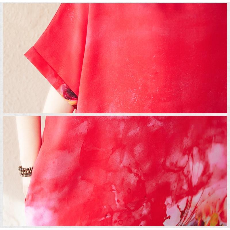 DIMANAF 2025 Summer Women Plus Size Loose Long Dress Beach Basic Casual Dress Vintage Floral Printing Holiday Dress