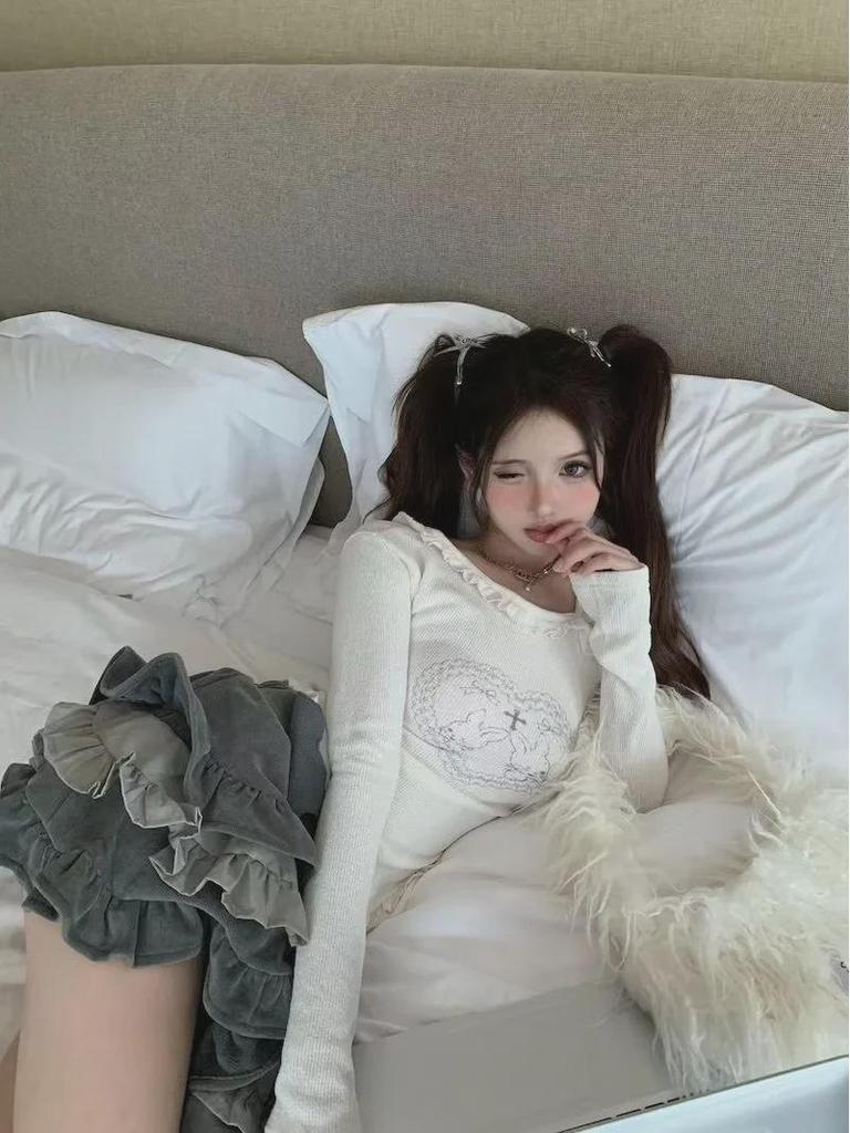 Schwarzes Off-Shoulder Langarm-T-Shirt im koreanischen Stil für Damen - Frühling/Herbst 2023 Schlankmachendes Design