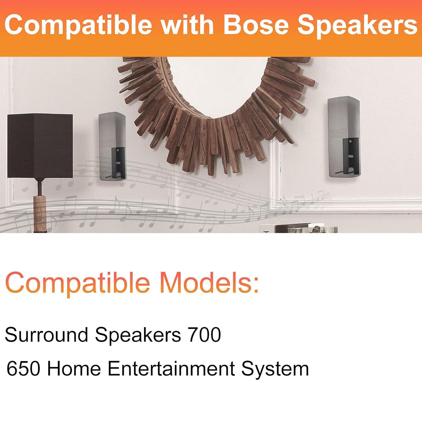 

Steel Surround Speaker Wall Brackets Set Includes Mounting Hardware for life 650 700 Home Sound Setups белый