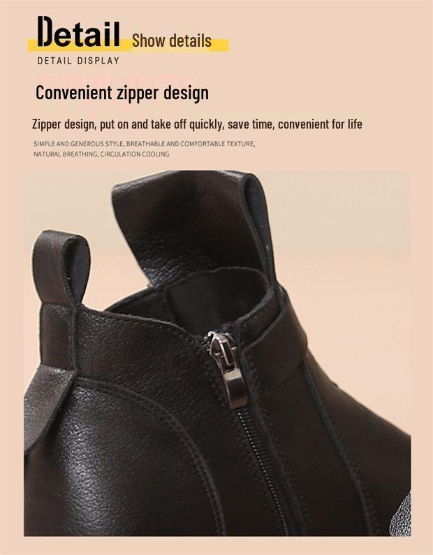 Dámské 2025 Britské Chelsea boty na silné podrážce - Podzim/Zima Retro Kulatá špička Kotníkové boty