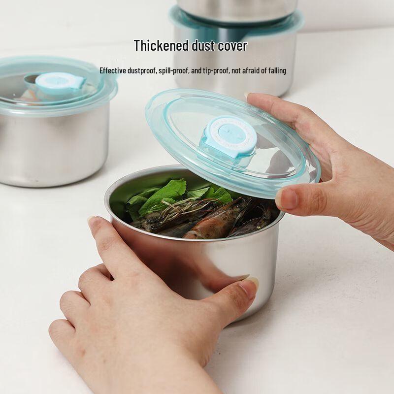 Stainless Steel Airtight Food Storage Container with Lid - Round Picnic & Lunch Box