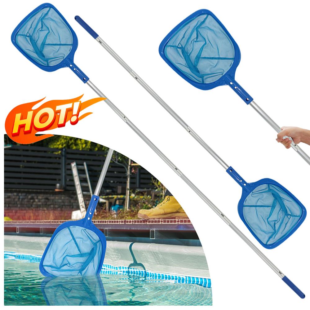 Professional Leaf Rake Deep Bag Swimming Pool Cleaning Nets Spa Rubbish Skimmer Pool Net Pool Cleaning Net with Telescopic Rod