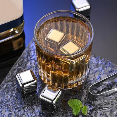 Pedras de Whiskey de Aço Inoxidável Reutilizáveis Resfriadores de Bebida Não Diluidores e Seguras para Lava-louças Cubos de Gelo de Metal