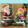 Christmas Resin Santa Snowman Elk Music Box Lighted Decor For Holiday Gift Kids