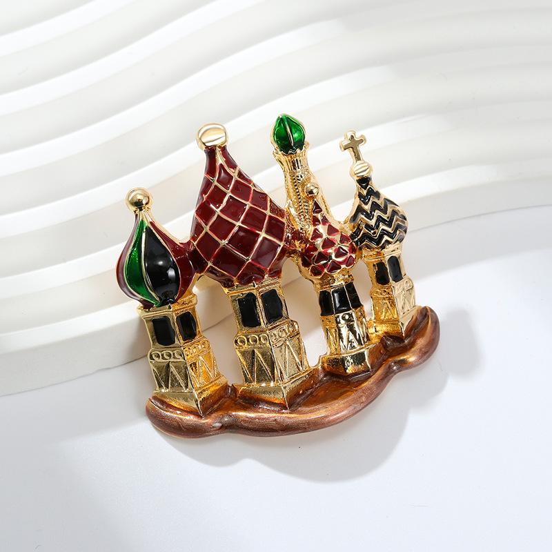 Замок Ретро Мода Универсальный Женский Аксессуар Брошь 5*5.5CM