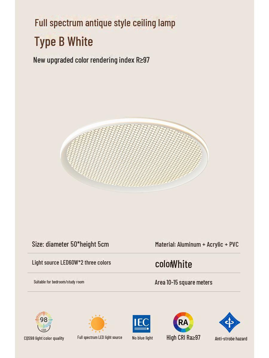 

Потолочный светильник в средневековом стиле: Современный, безопасный для глаз, антибликовый дизайн для спален и кабинетов Three-tone Light