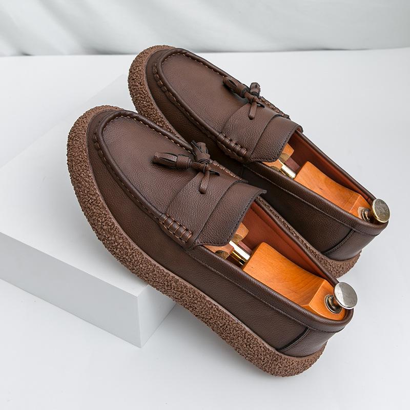 

Мужские лоферы внешнеторговые новые мужские деловые туфли из кожи модные туфли из кожи с бахромой на одной педали 44