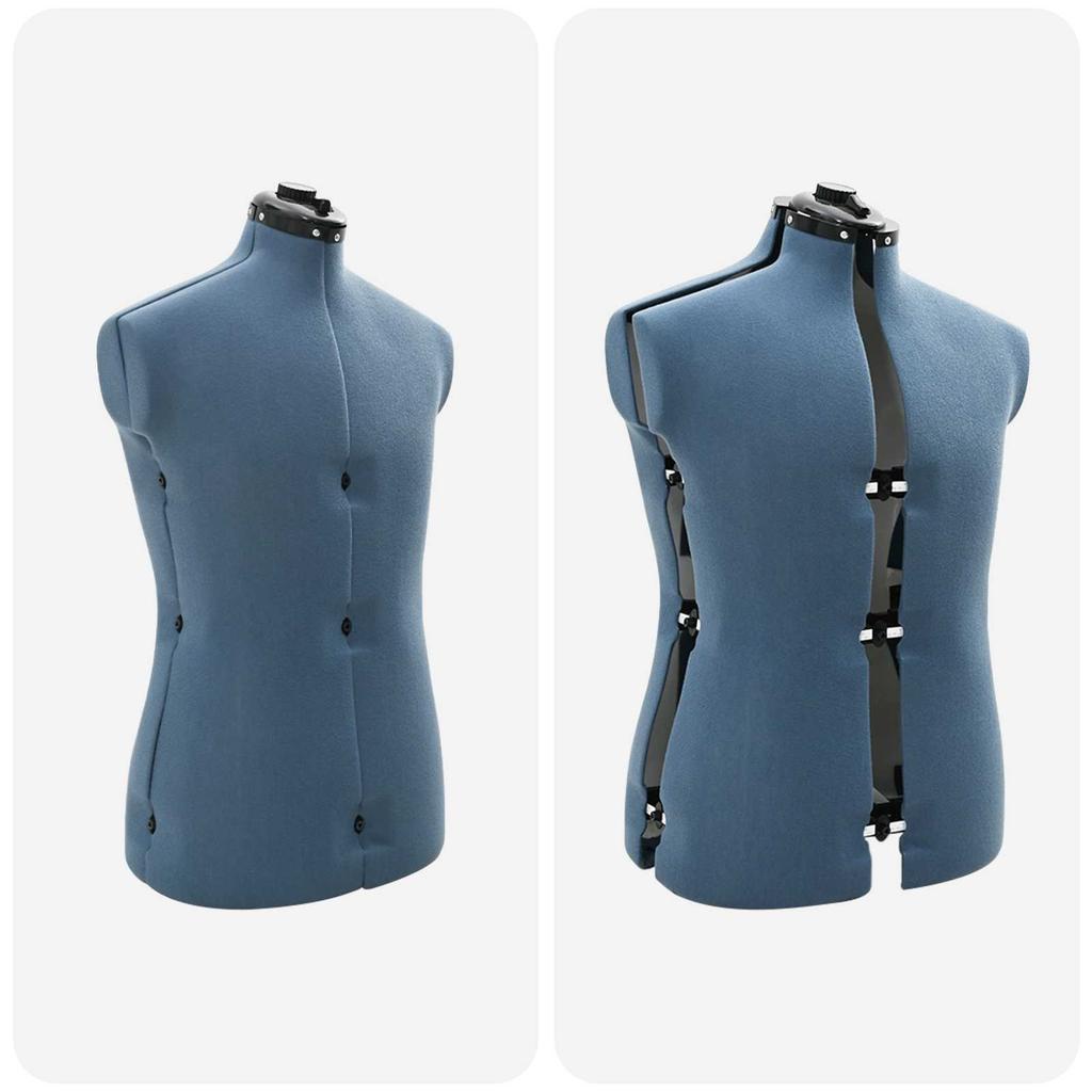 Adjustable Male Dress Form Blue 37.5 45.5 Inches