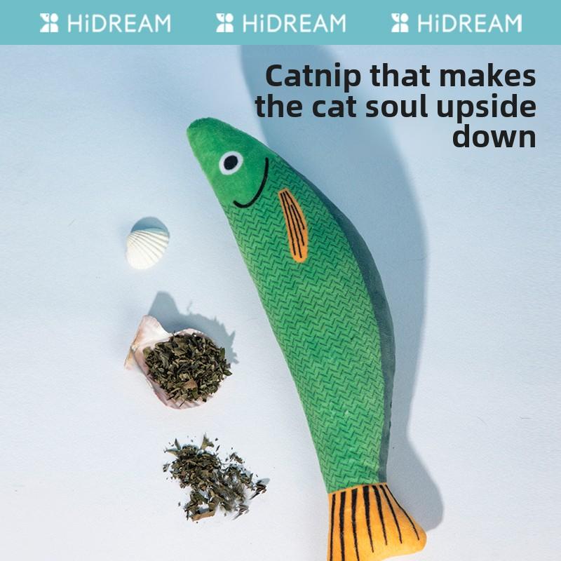 Cat Toy Kitten Printed Pillow Toys High Quality Ocean Fish Catnip Toy Durable Pet Interactive Chew Toy Pet Gnawing Sound Toy