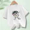 New Summer Kids Clothes Funny Astronaut Print Cartoon T Shirt Streetwear Cotton Tops Children Boys Clothes Short Sleeve Tees