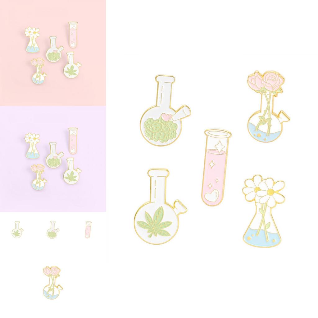 Unique Cartoon Creative Floral Vase Brooch Daisy Rose Alloy Unisex Decorative Pin