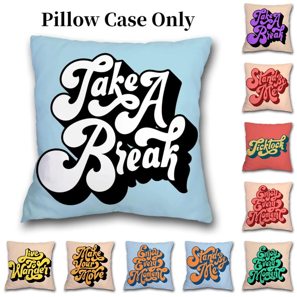 Modern Minimalist Letter Design Peach Velvet Pillowcase For Office Chair And Home Bedroom Decor