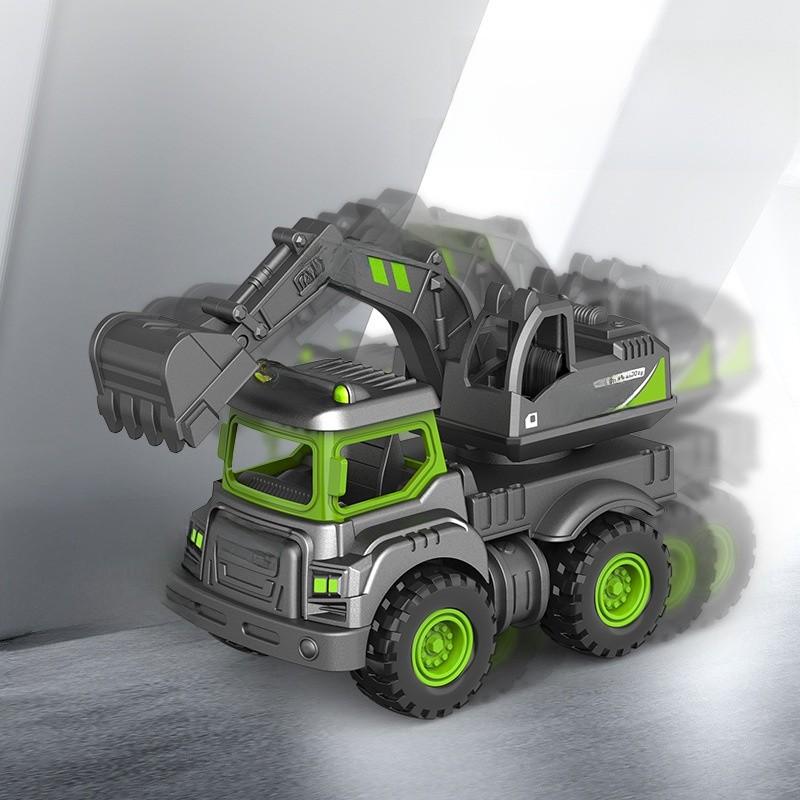 Alloy Excavator Inertial Mixer Truck Dump Truck Crane Model Children Car Toy