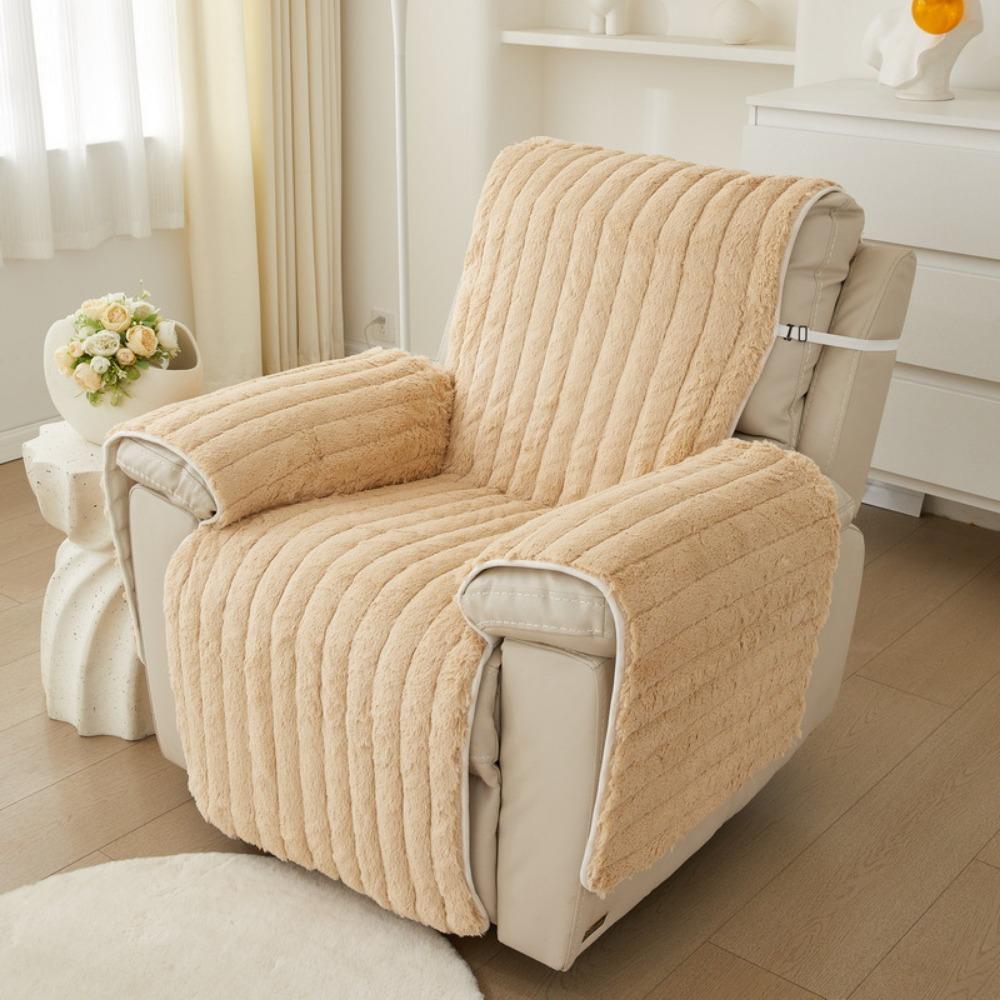 Plush Couch Cover Pet Friendly Sofa Pad All Season Thickened Warm Simple Recliner Mat