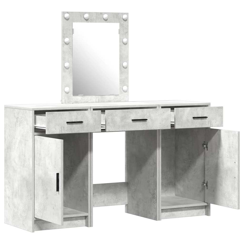 Makeup Table with Drawers Gray 50 x 41 x 135 cm Engineered Wood