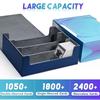 Uniiitie Trading Card Storage Box, Card Deck Case Holds Over 1800 Single-Sleeved Cards, Durable and Easy-to-Use Blue