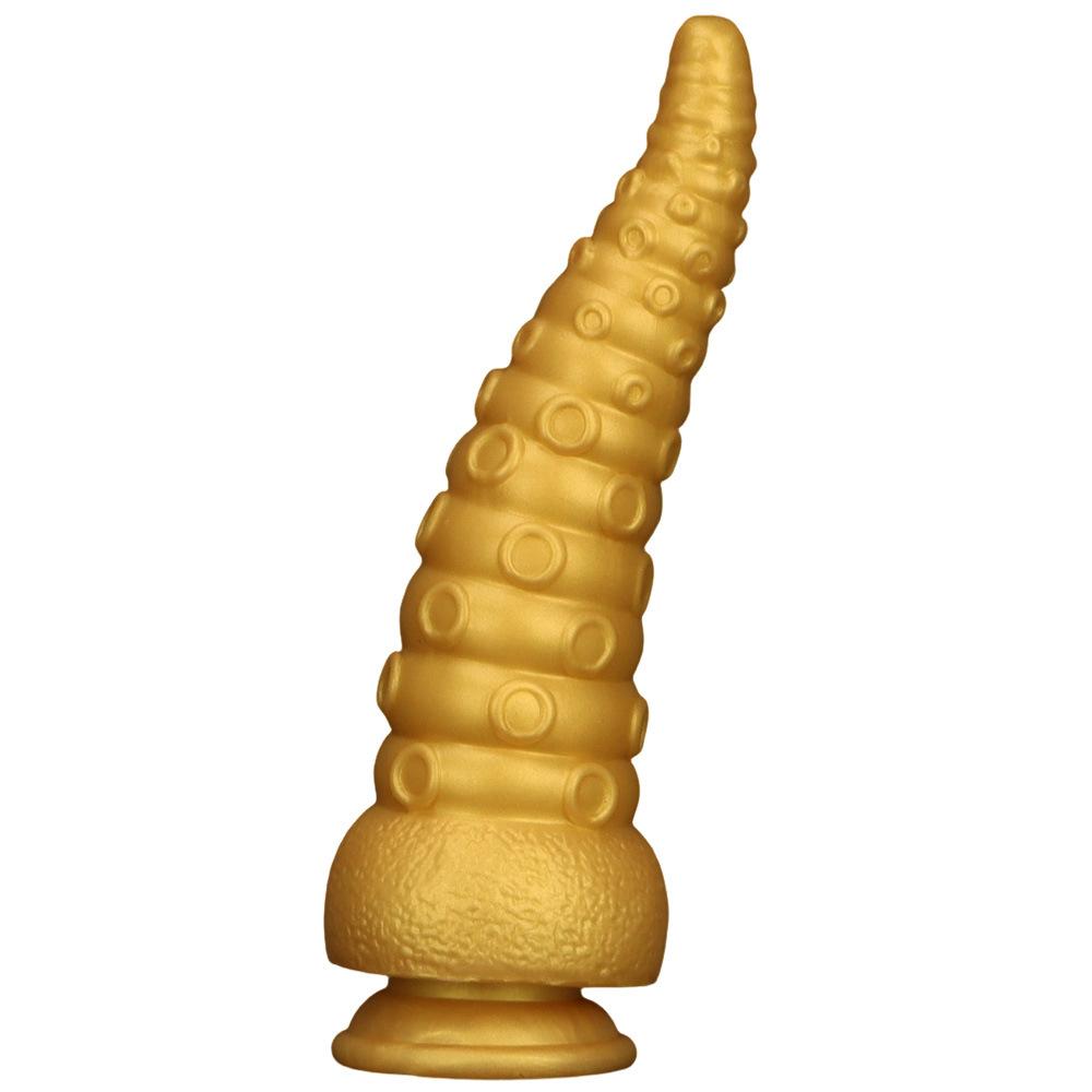 Extra Large Gold Silicone Threaded Vibrator Anal Plug Anal Diverter Dildo Sex Toy Realistic Penis Big Dick