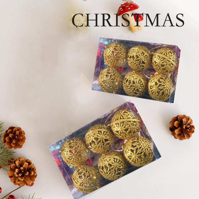 6Pcs 6CM Christmas Balls Christmas Tree Ornaments Hanging Xmas Tree Pendants Party Home Decor 2025 New Year Navidad Gifts Decor