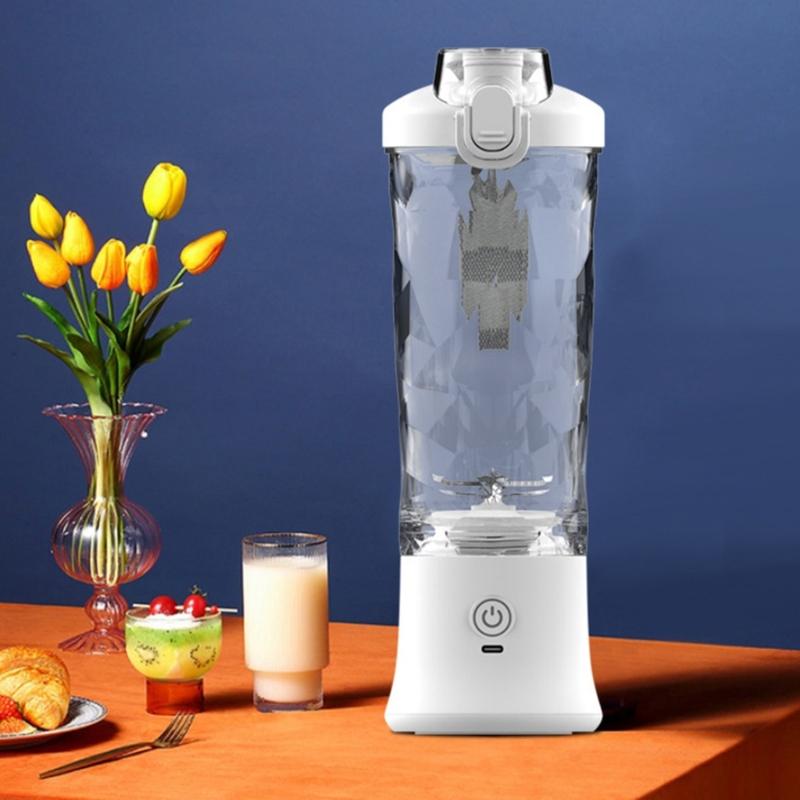 600ml Smoothie Blender Portable USB Rechargeable Juicer with High Speed Motor Mixing Cup for Protein Shakes and Juices