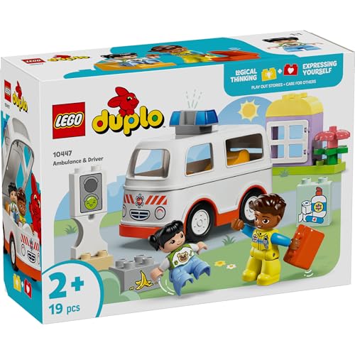 Caminhão de Ambulância LEGO Duplo Town, Brinquedo, Presente de Aniversário, Blocos de Construção Educacionais, Meninos e Meninas, Idades 1,5, 2, 4, Crianças Pequenas, Faz de Conta, Veículo, Min