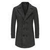 Men's Double-Breasted Wool Coat - Stylish, Cotton-Lined, Thick Mid-Length with Lapel Collar for Autumn/Winter 2025.