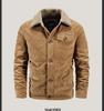Men's Plus Size Fleece-Lined Corduroy Cotton Jacket - Casual and Loose Fit