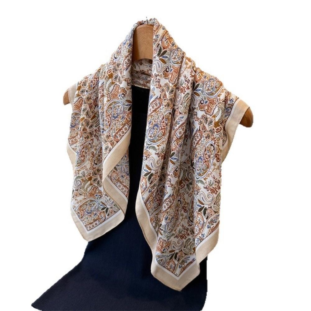 New 65*65cm Square Scarfs Warm Breathable Headscarf Soft Cotton Lightweight Bandana Wraps Women