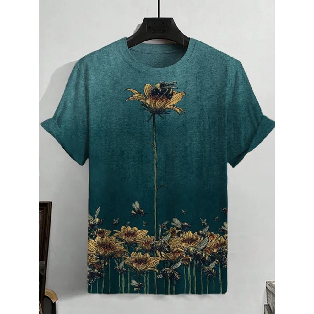 Men's Funny Animal Printed T-Shirt Short Sleeved Tees Tops 3D Prints Crew Neck Shirts Summer Casual 2025 Men's Clothing Apparel
