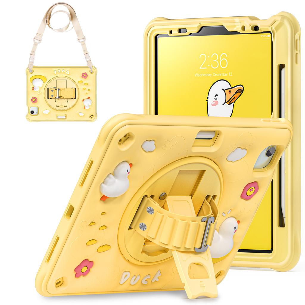 For iPad Air 11 (2025)/(2024)/Air (2022)/(2020)/Pro 11 (2022)/(2021)/(2020)/(2018) Case with Shoulder Strap Kickstand Cover