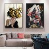 Abstract Women Head With Flowers Canvas Painting Modern Figure Posters And Prints Wall Art Picture for Living Room Home Decor