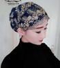 2022 New Design Spring Muslim Gauze Towel New National Style Head Scarf Lady Hat Cap Gold Silk Embroidered Nail Bead Hat