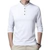 Men's Stand Collar Polo Shirt Trendy Stand Collar Polo Shirt Men Long Sleeve T-Shirt Male Soft Bottoming Undershirt