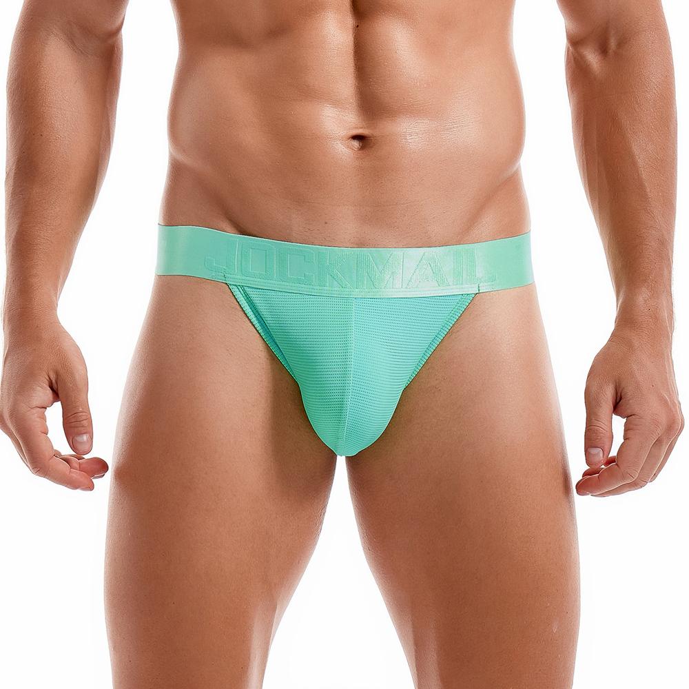Jockstraps JOCKMAIL Solid Colour Ultra-thin Mesh Breathable Semi-transparent Sexy Men's Thong Underwear Daily Casual Low Waist G-string Underpants
