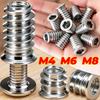 Hex Socket Embedded Insert Furniture Nut M4 M6 M8 Socket Drive Insert Nuts Woodworking Desk Chair Bed Hardware Parts Supplies