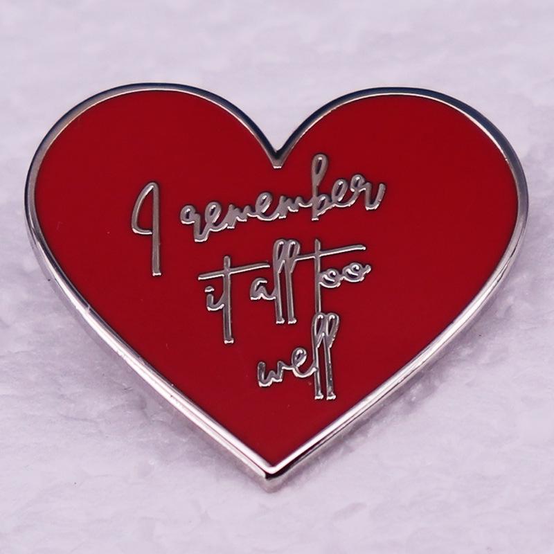 Taylor Swift Song Memories Red Heart Music Badge Gift