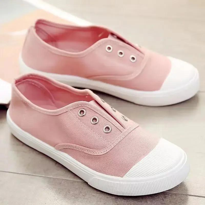 Mode Damen Vulkanisierte Schuhe 2025 Sommer Neu Halbschuhe Canvas Schuhe Damen Dünner Stil Student Vielseitige Freizeitschuhe