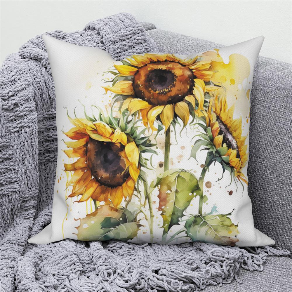 Sunflower Decorative Pillow Cover Cushion  Throw   for Sofa Car Living Room Decoration