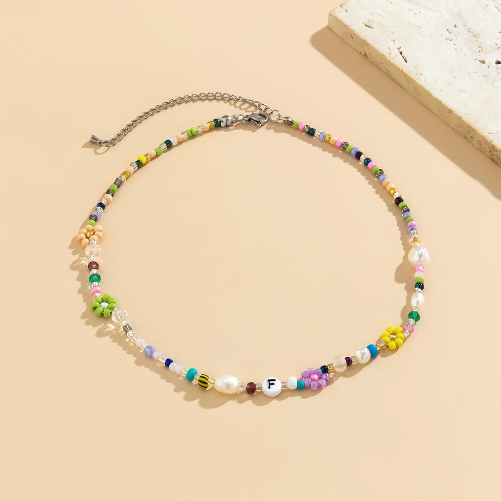 Boho Colorful Small Seed Bead Weave Flower Necklace for Women Handmade Short Choker Collar Neck 2026 Fashion Jewelry Accessories