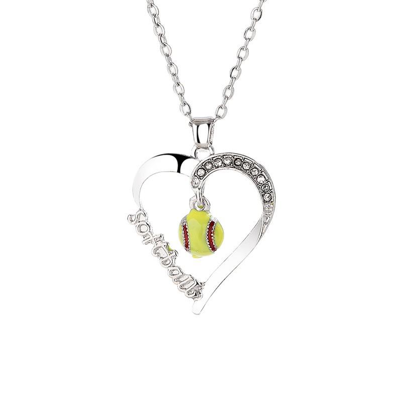 Kids Sports Necklace Volleyball Softball Basketball Baseball Pendant Christmas Gift Jewelry Accessory For Boys And Girls